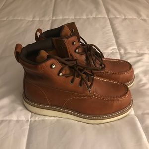 Wolverine work boots with steel toe